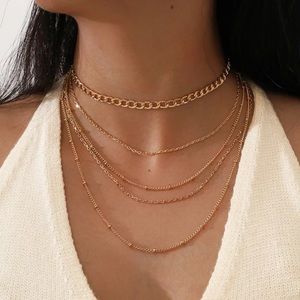 New 18k gold plated multilayered Necklace